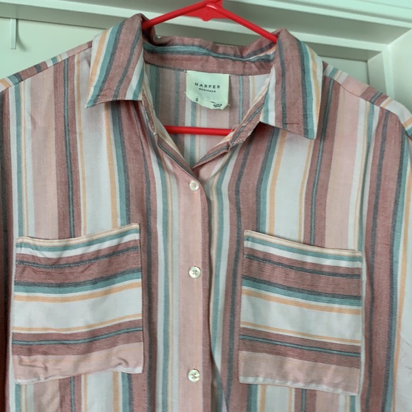 Small Striped Blouse pink/Blue/Orange/White - Picture 5 of 6